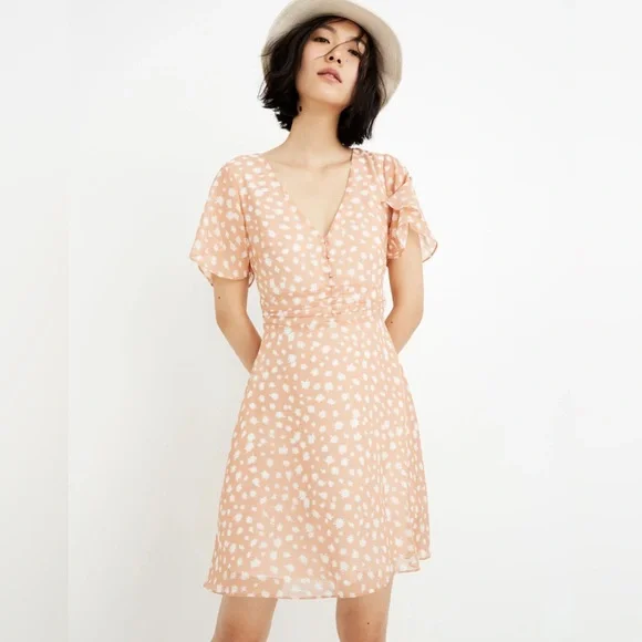 Madewell ruched-waist mini dress in star shower - Picture 1 of 6